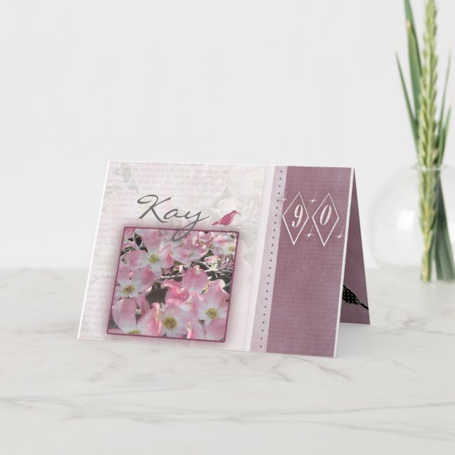 Cartão Personalize seu próprio aniversário de 90 (Frente)