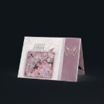 Cartão Personalize seu próprio aniversário do 80<br><div class="desc">Flores de cerejeira brancas e cor-de-rosa com o pássaro pequeno bonito das bolinhas e 80 na pia batismal antiquado.  Mude facilmente nomes neste design para personalizar para seu amigo ou membro da família que está girando 80.</div>