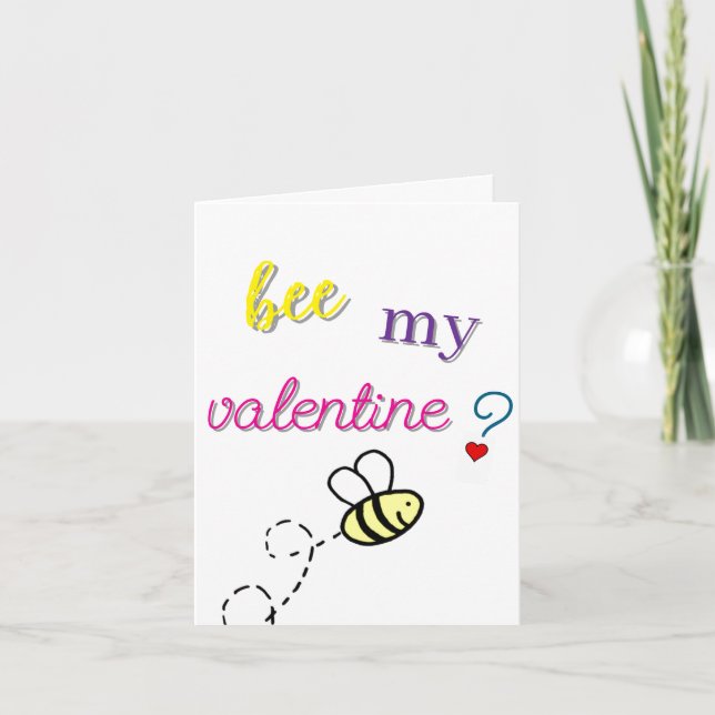 Cartão Personalize Valentine's Day Card-Bee My Valentine? (Frente)