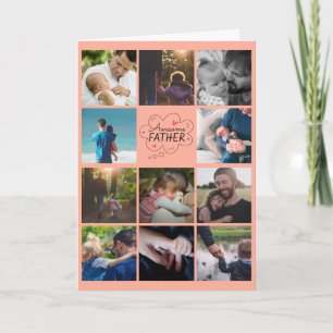 Cartão Personalized 11 Photo Collage Father's Day Card