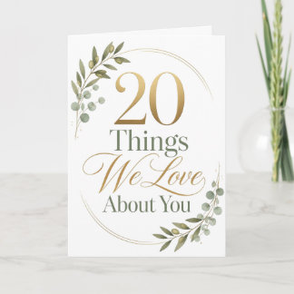 Cartão Personalized 20 Things We Love About You Gift