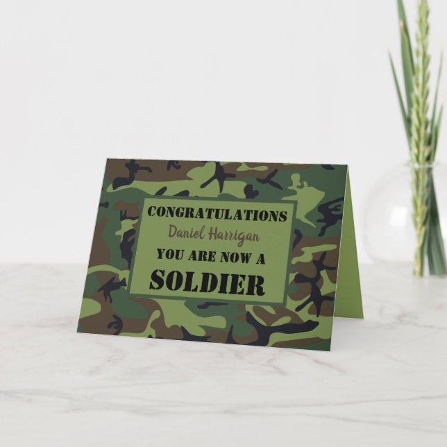 Cartão Personalized Army Passing Out (Frente)