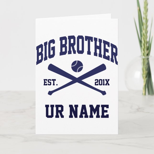 Cartão Personalized Big Brother Baseball T Shirt  (Frente)