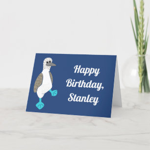 Cartão Personalized Cartoon Blue-Footed Booby Bird