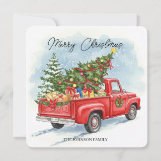 Cartão Personalized Christmas truck greeting card