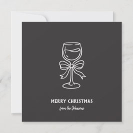 Cartão Personalized Family Name Merry Christmas Drink
