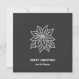 Cartão Personalized Family Name Merry Christmas Flower