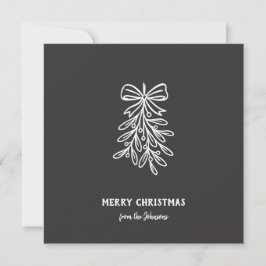 Cartão Personalized Family Name Merry Christmas Mistletoe