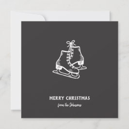 Cartão Personalized Family Name Merry Christmas Skates