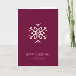 Cartão Personalized Family Name Merry Christmas Snowflake