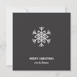 Cartão Personalized Family Name Merry Christmas Snowflake