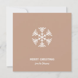 Cartão Personalized Family Name Merry Christmas Snowflake