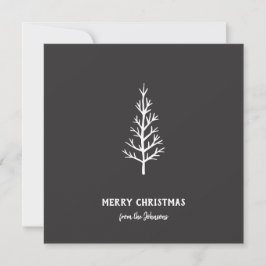 Cartão Personalized Family Name Merry Christmas Tree