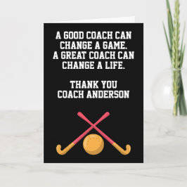 Cartão Personalized Field Hockey Coach From Team Players