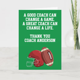 Cartão Personalized Football Coach Card From Team Players
