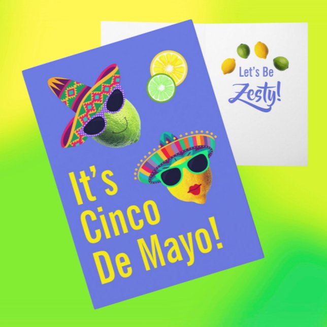 Cartão Personalized Funny Lemon Lime Cinco de Mayo (Personalize it!)