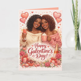 Cartão Personalized Galentine's Day Greeting Card