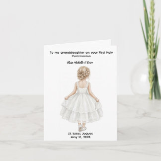 Cartão Personalized Girls First Holy Communion  Card