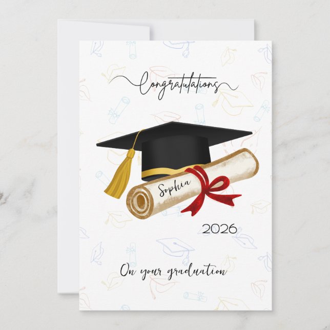 Cartão Personalized Graduation Congratulations (Frente)