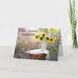 Cartão Personalized Happy Birthday Aunt Sunflower Card