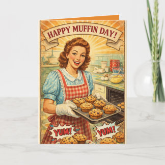 Cartão Personalized Happy Muffin Day Greeting Card