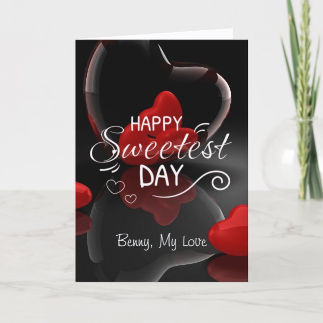 Cartão Personalized Happy Sweetest Day with Message  (Frente)