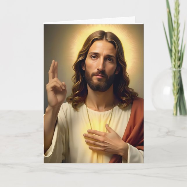 Cartão Personalized Jesus 2 Christmas Card (Frente)