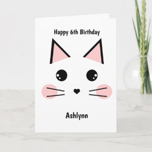Cartão Personalized Kitty Cat Birthday