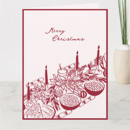 Cartão Personalized Merry Christmas Table Minimal Design