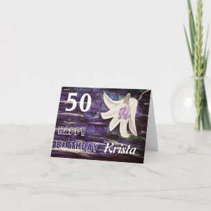 Cartão Personalized Name & Age Happy Birthday Card