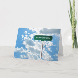 Cartão Personalized Name Road Street Sign on Blue Sky