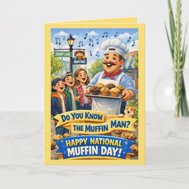 Cartão Personalized National Muffin Day Greeting Card (Frente)
