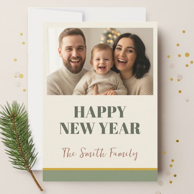 Cartão Personalized New Year Card 2026, Festive Holiday  (Criador carregado)