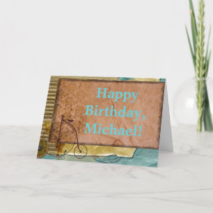 Cartão Personalized Nostalgic Cycling Themed Photo