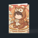 Cartão Personalized Owl Greeting Card for Book Lovers<br><div class="desc">Thoughtful owl greeting card perfect for book lovers,  readers,  and friends. Ideal for birthdays,  thank-you notes,  or special messages.</div>