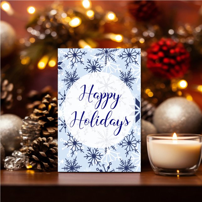 Cartão Personalized Snowflakes Holiday (Personalize your holiday wishes, by adding a custom message.)