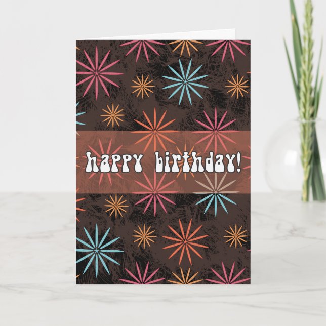 Cartão Personalized Starburst Birthday (Frente)