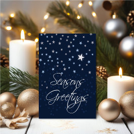 Cartão Personalized Starry Night Seasons Greetings