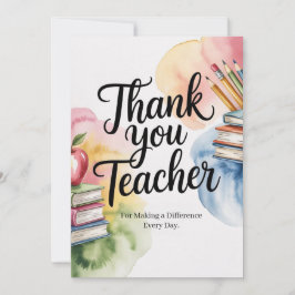 Cartão Personalized Thank You Teacher
