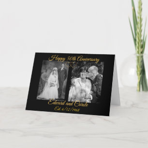 Cartão Personalized Wedding Photos 50th Anniversary