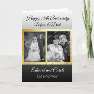 Cartão Personalized Wedding Photos 50th Anniversary