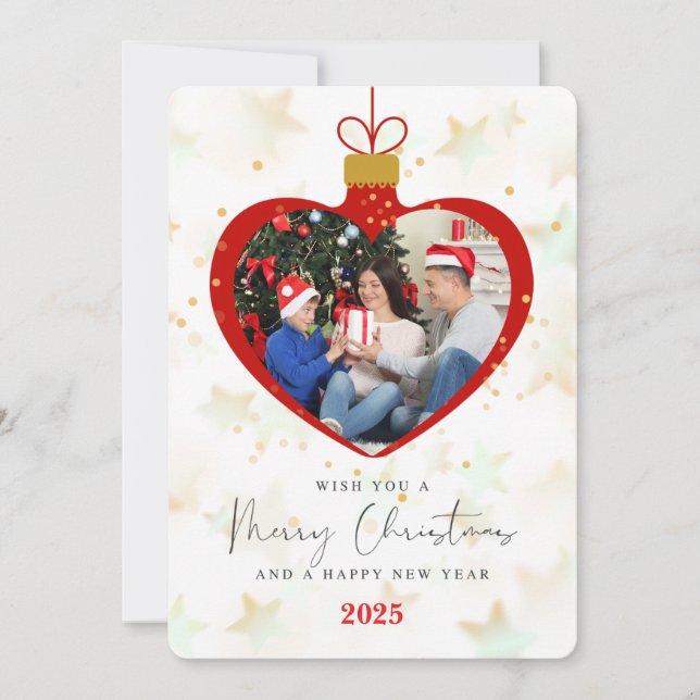 Cartão Personlized Photo Merry christmas & Happy New Year (Frente)