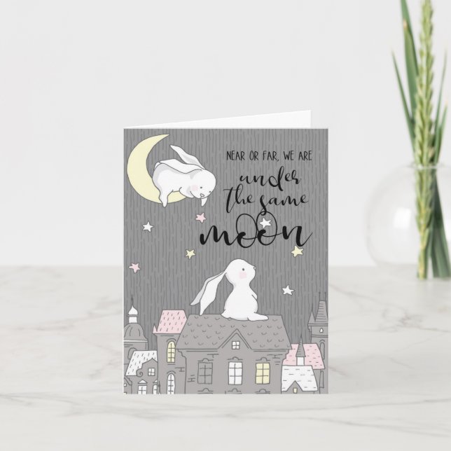 Cartão Perto ou longe, debaixo da mesma lua (Frente)