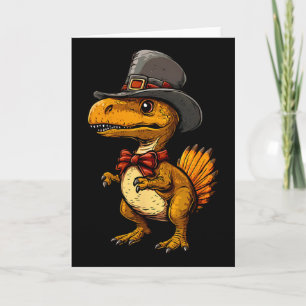 Cartão Peru Dinosauro de Ação de Graças Engraçado Turkeys