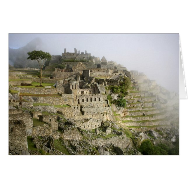 Cartão Peru, Machu Picchu. A antiga cidadela de Machu (Frente Horizontal)