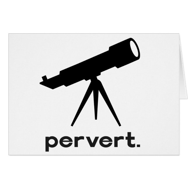 Cartão Pervertido com Telescópio Paródia Divertida Humor (Frente Horizontal)