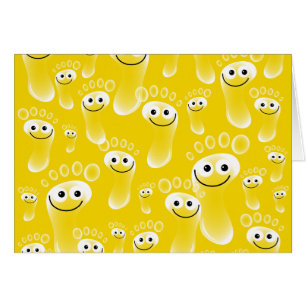 Cartão Pés Amarelo Feliz