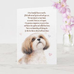 Cartão Pêsames pela perda do cão Shih Tzu