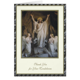 Cartão Pêsames Religiosos Funeral Ressurreição Católica