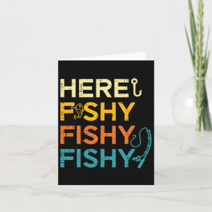 Cartão Pesca Aqui Retro Peixe Retro Pescadores Homens